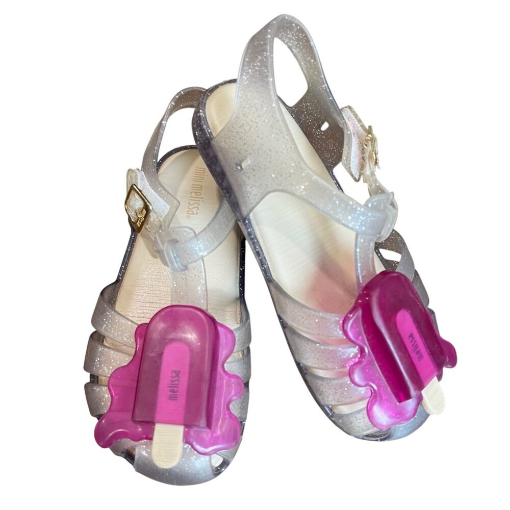 Mini Melissa Aranha VIII Popsicle Sandals Toddler‎ Girls Size 10 Glitter Jelly